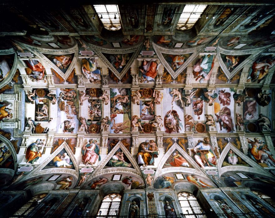 An undated picture showing the ceiling of the Sistine Chapel in Vatican City. (AP Photos)