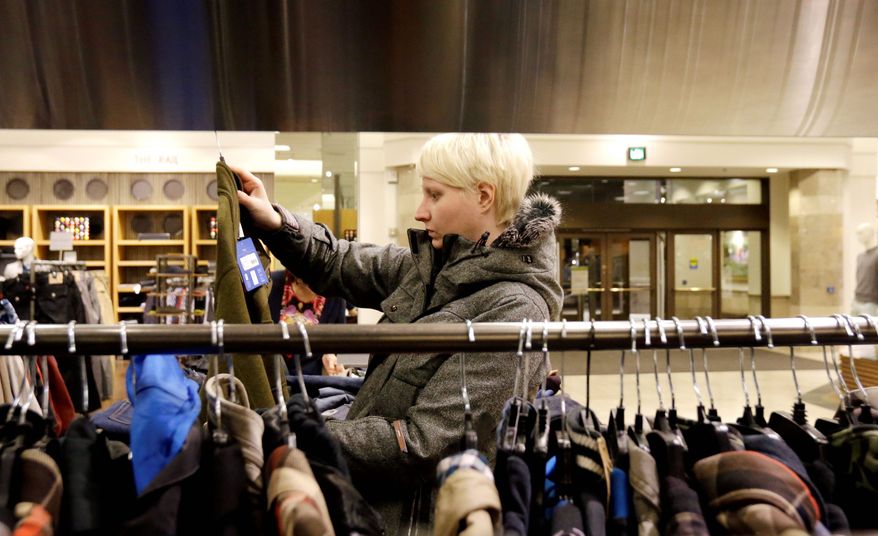 Department stores saw a gain of 1.0 percent on sales in January, likely helped by consumers redeeming gift cards they received at Christmas. Restaurants and car dealers, however, saw declines. (Associated Press)