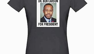There’s been a boomlet of interest in “Ben Carson for President” merchandise since his speech at the National Prayer Breakfast last week. (CAFEPRESS.COM)