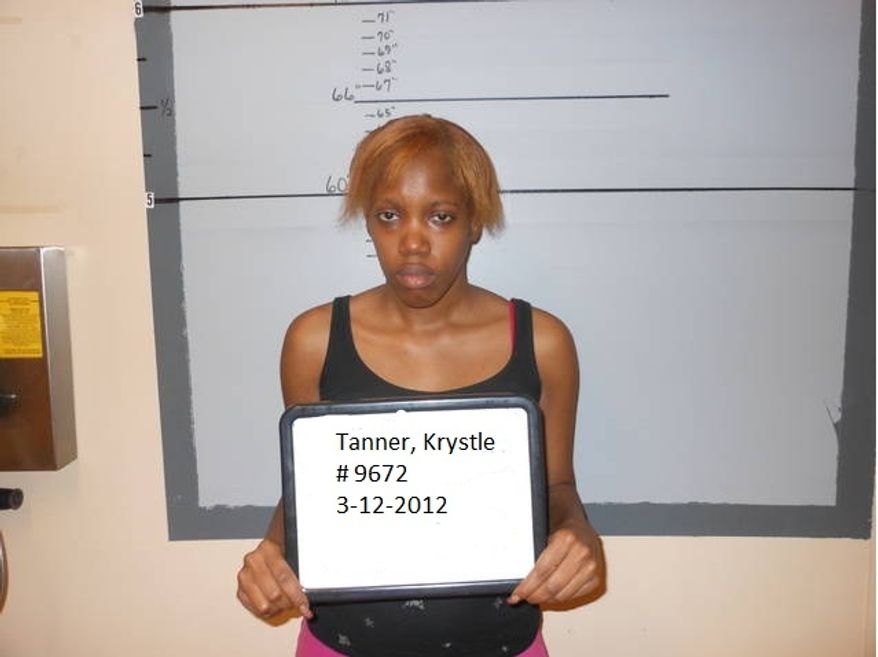 Krystle Tanner, shown in a booking photo, was, along with her mother, found guilty of kidnapping Miguel Morin and holding him for eight years. (AP Photo/San Augustine Sheriff's Office)