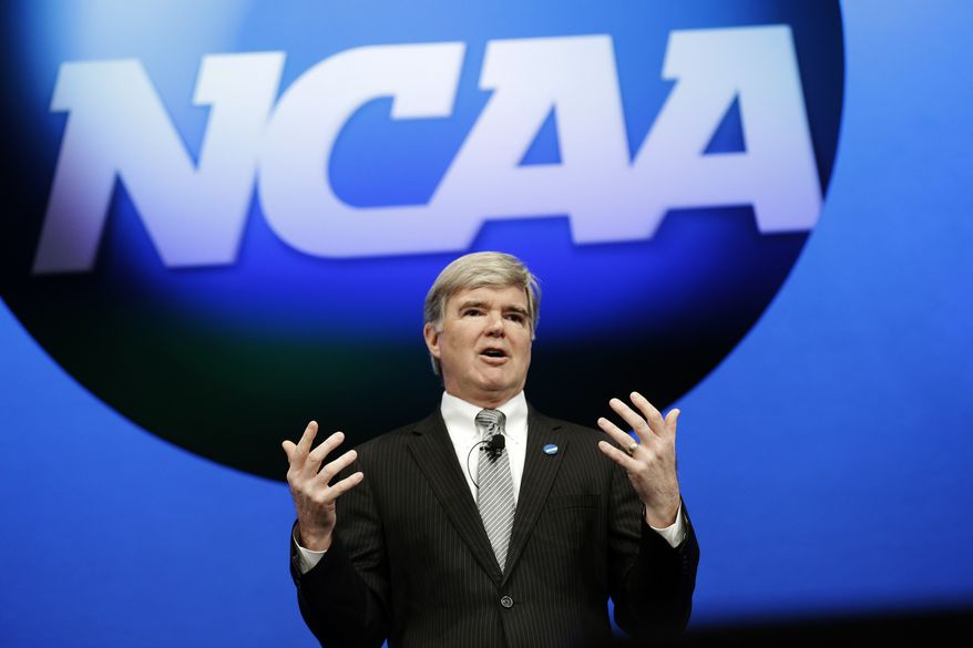 **FILE** In a Jan. 17, 2013 file photo NCAA President Mark Emmert speaks at the organization's annual convention in Grapevine, Texas. The University of Miami is critical of the NCAA's investigation into the University. (AP Photo/LM Otero, file)