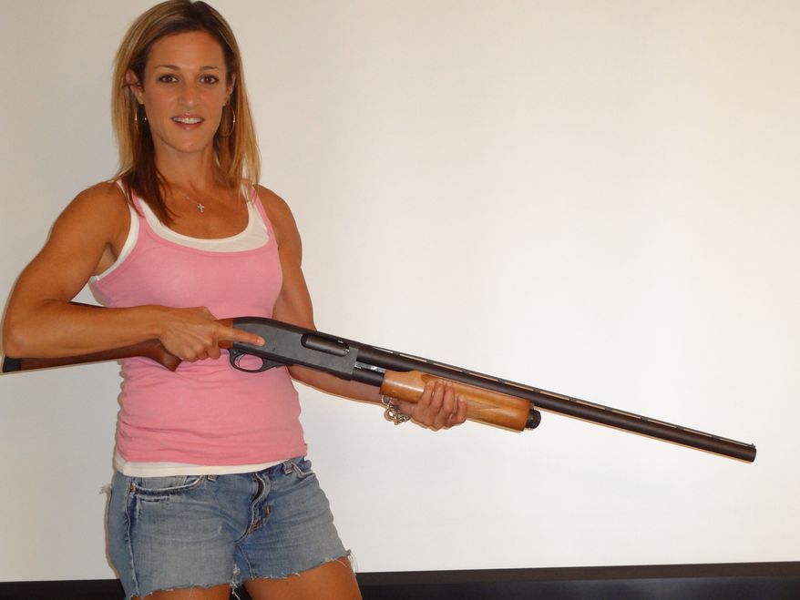 The Washington Times' Emily Miller with a shotgun