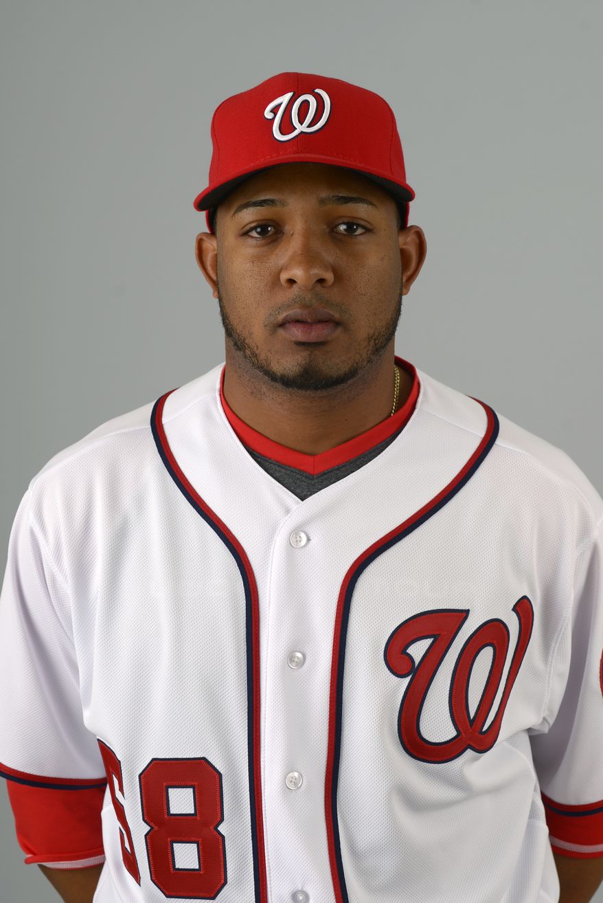 This is a 2013 photo of Fernando Abad of the Washington Nationals baseball team. This image reflects the Nationals active roster as of Feb. 20, 2013 when this image was taken.(AP Photo/Phelan M. Ebenhack)