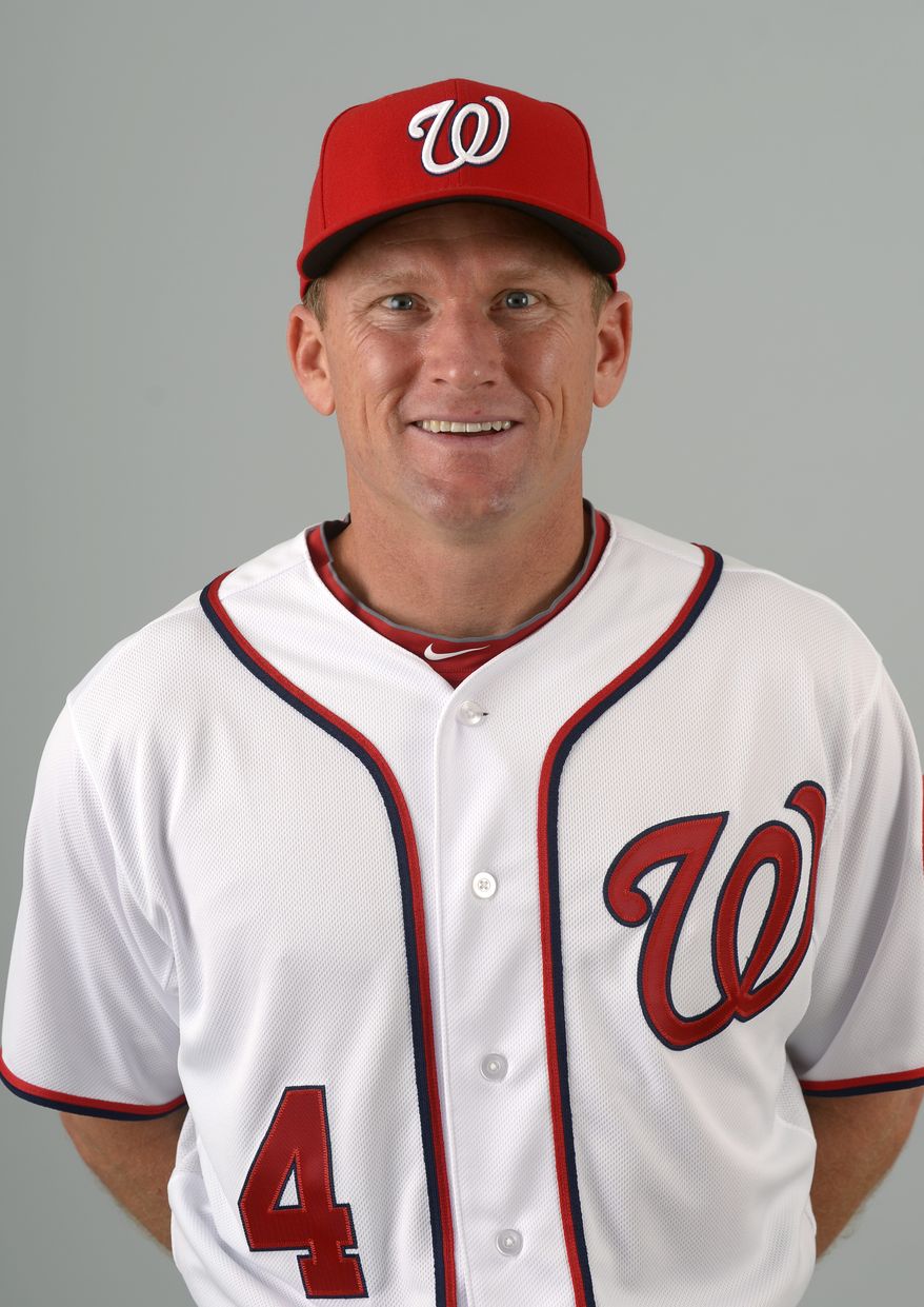 This is a 2013 photo of Rick Eckstein of the Washington Nationals baseball team. This image reflects the Nationals active roster as of Feb. 20, 2013 when this image was taken.(AP Photo/Phelan M. Ebenhack)