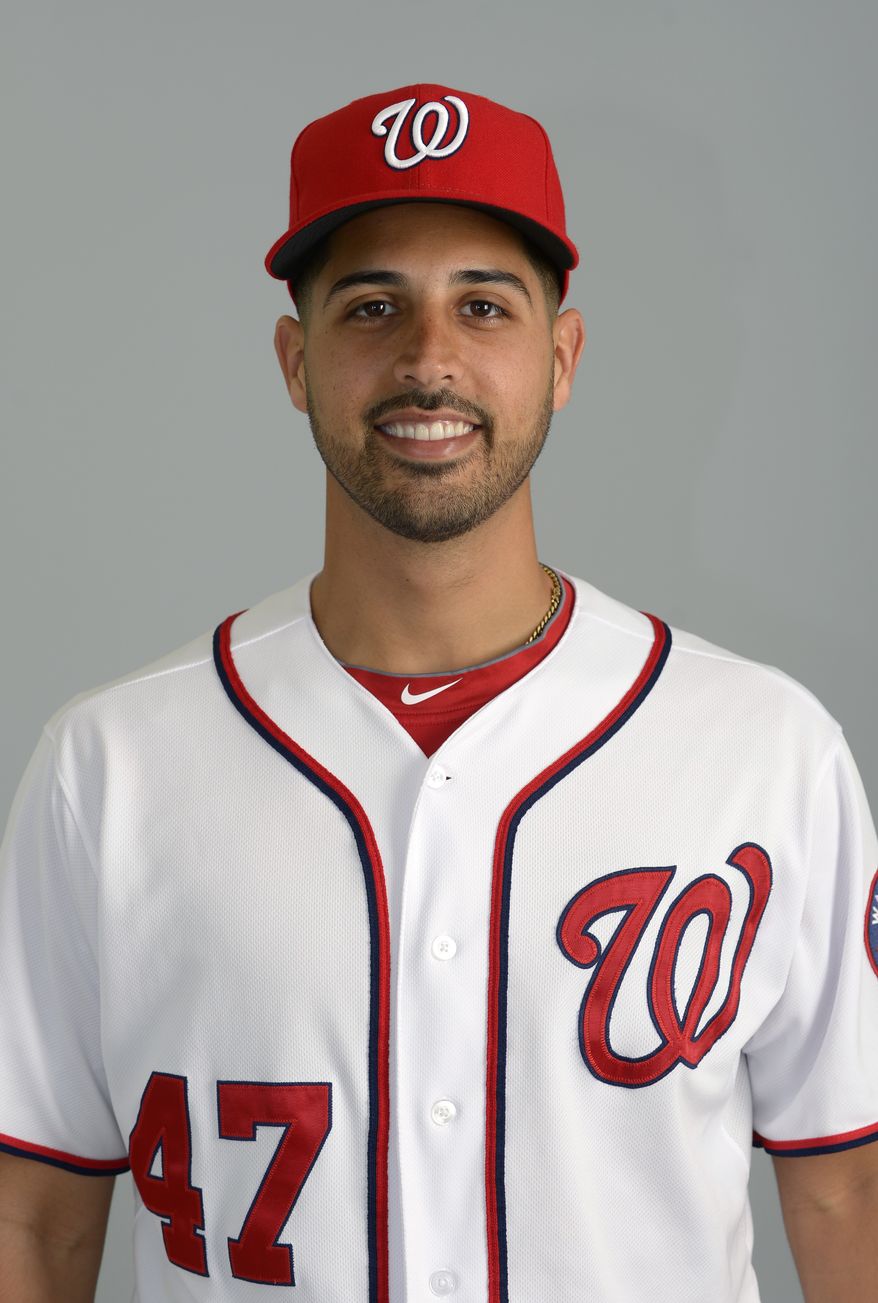 This is a 2013 photo of Gio Gonzalez of the Washington Nationals baseball team. This image reflects the Nationals active roster as of Feb. 20, 2013 when this image was taken.(AP Photo/Phelan M. Ebenhack)