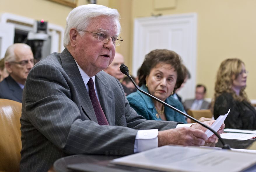 **FILE** House Appropriations Committee Chairman Rep. Hal Rogers (left), Kentucky Republican, testifies before the House Rules Committee at the Capitol in Washington on Jan. 14, 2013. (Associated Press)