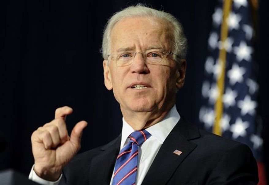 ** FILE ** Vice President Joe Biden speaks at a gun violence conference in Danbury, Conn. Gov. Dannel P. Malloy also addressed the event organized by the state&#39;s congressional delegation to push President Barack Obama&#39;s gun control proposals. Thursday, Feb. 21, 2013. 