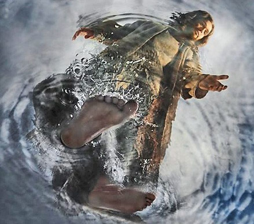 ** FILE ** In this Feb. 28, 2013, file photo, the History Channel miniseries “The Bible” includes an international cast and computer-generated effects that show Jesus walking on water, but from an underwater vantage point.
