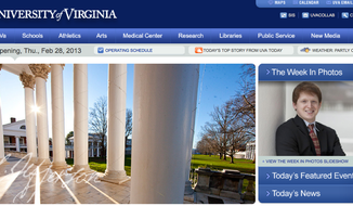 (Screenshot of the University of Virginia website)