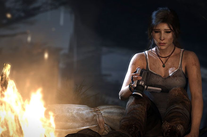 Players are introduced to a more fragile Lara Croft in the video game Tomb Raider.