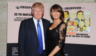 Donald Trump and Melania Trump attend The New York Observer&#39;s 25th anniversary party at The Four Seasons Restaurant on Thursday, March 14, 2013, in New York. (Photo by Evan Agostini/Invision/AP) ** FILE **
