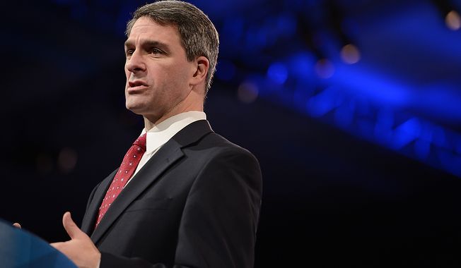 ** FILE ** Virginia Attorney General Ken Cuccinelli is the first speaker at this year&#x27;s Conservative Political Action Conference (C.P.A.C.) held at the Gaylord National Hotel, National Harbor, Md., Thursday, March 14, 2013. (Andrew Harnik/The Washington Times)