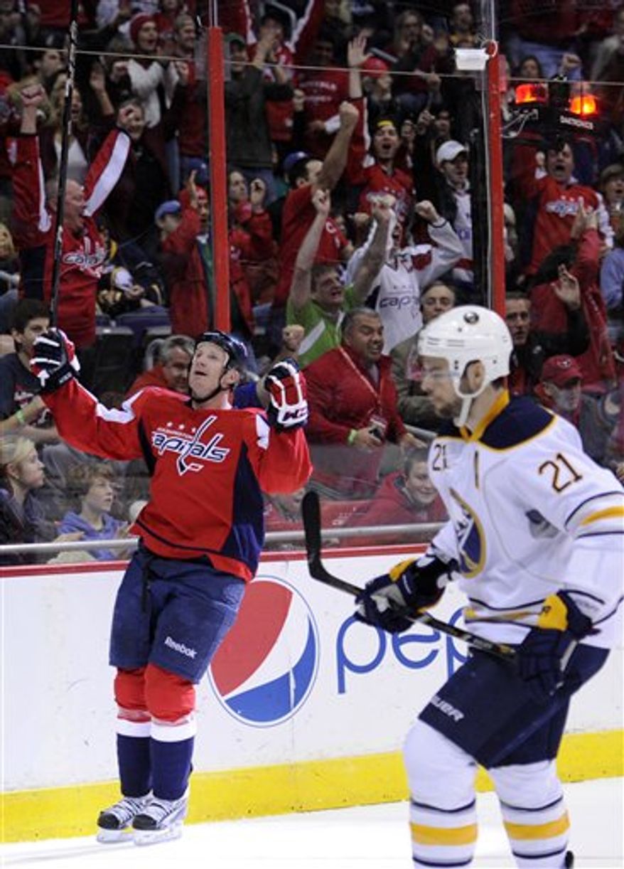 Jason Chimera scored his first goal of the season Sunday night. (Associated Press)
