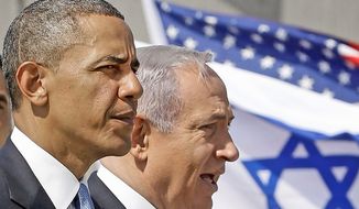 ** FILE ** President Obama and Israeli Prime Minister Benjamin Netanyahu previously have disagreed on the topic of stopping Iran’s suspected weapons program with military force, but the duo Wednesday said they agree on the need for action. (Associated Press)