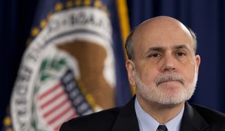**FILE** Federal Reserve Chairman Ben S. Bernanke speaks during a news conference in Washington on March 20, 2013. (Associated Press)