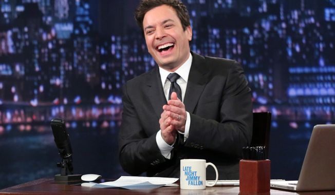 Jimmy Fallon hosts &quot;Late Night With Jimmy Fallon&quot; from New York on Thursday, Feb. 21, 2013. (AP Photo/NBC, Lloyd Bishop)