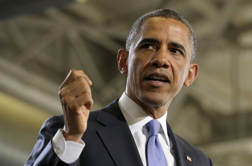 **FILE** President Obama speaks at the Police Academy in Denver on April 3, 2013. (Associated Press)