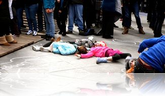 A Broadway choreographers brings an anti-gun flashmob to the Lincoln Memorial on Sunday  to chalk up a faux crime scene. (image from Artists Against Gun Violence)