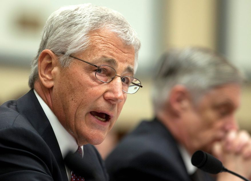 Defense Secretary Chuck Hagel said fierce political resistance last year killed proposals such as base closures and increasing health care enrollment fees, which are included in the White House's $526.6 billion defense budget request. Mr. Hagel, however, noted times have changed, saying, "We are now in a different fiscal environment." (Associated Press)