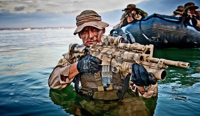 MISSION-READY: "United States Naval Special Warfare" by Greg E. Mathieson Sr. (top) gives readers a close-up look at the rigorous training of Navy SEALs, who work in the shadows to kill America's enemies such as Osama bin Laden. (Greg E. Mathieson Sr.)