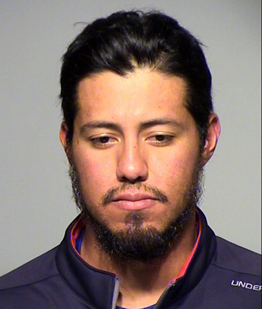This photo provided by the Milwaukee County Sheriff shows Milwaukee Brewers pitcher Yovani Gallardo. Gallardo was cited for drunken driving Tuesday, April 16, 2013, after authorities said he drove with a blood-alcohol content nearly three times the legal limit. (AP Photo/Milwaukee County Sheriff)