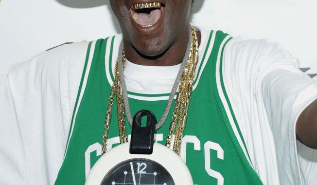 Rap artist Flavor Flav arrives at the 2008 VH1 Hip Hop Honors at Hammerstein Ballroom in New York on Oct. 2, 2008. (Evan Agostini/AP Images for VH1) **FILE**
