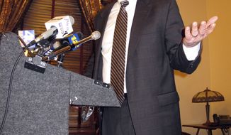 **FILE** U.S. Rep. Frank Pallone Jr., New Jersey Democrat, speaks at a news conference on Jan. 23, 2012 in Trenton, N.J. about plans to legalize sports betting in New Jersey. (Associated Press)