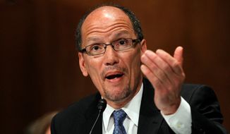 Labor Secretary nominee Thomas Perez testifies on Capitol Hill in Washington on April 18, 2013, before the Senate Health, Education, Labor and Pensions Committee hearing on his nomination. (Associated Press)