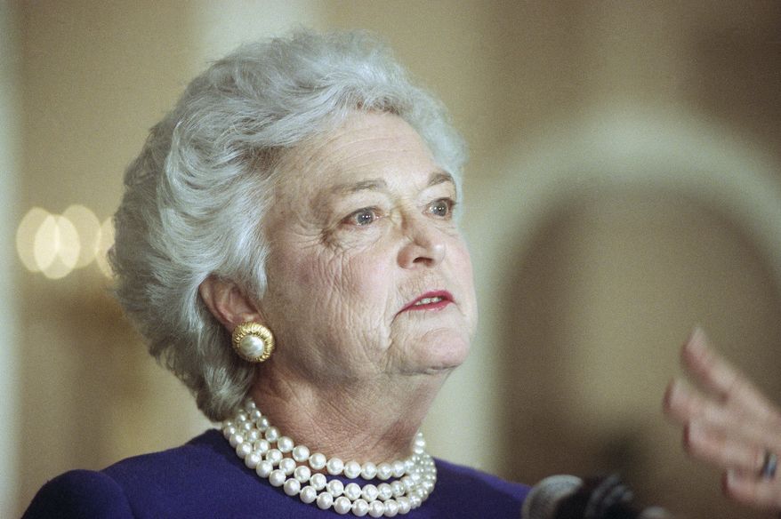 **FILE** Former first lady Barbara Bush (Associated Press)