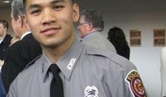 Fairfax County Police Officer Long Dinh Jr. is recovering from injuries suffered during a head-on crash in February (Photo courtesy of Fairfax County Police Department).