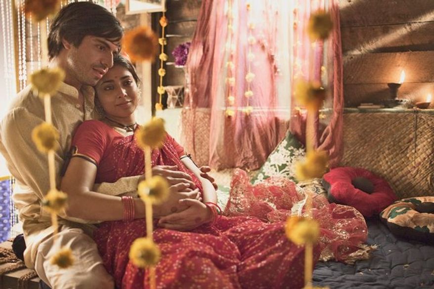 "Midnight's Children's" characters embody and live out India's tumultuous transition from British rule to independent nationhood. Saleem Sinai, played by Satya Bhabha in a scene with Shriya Saran, is the illegitimate son of a poor woman and a wealthy Englishman.