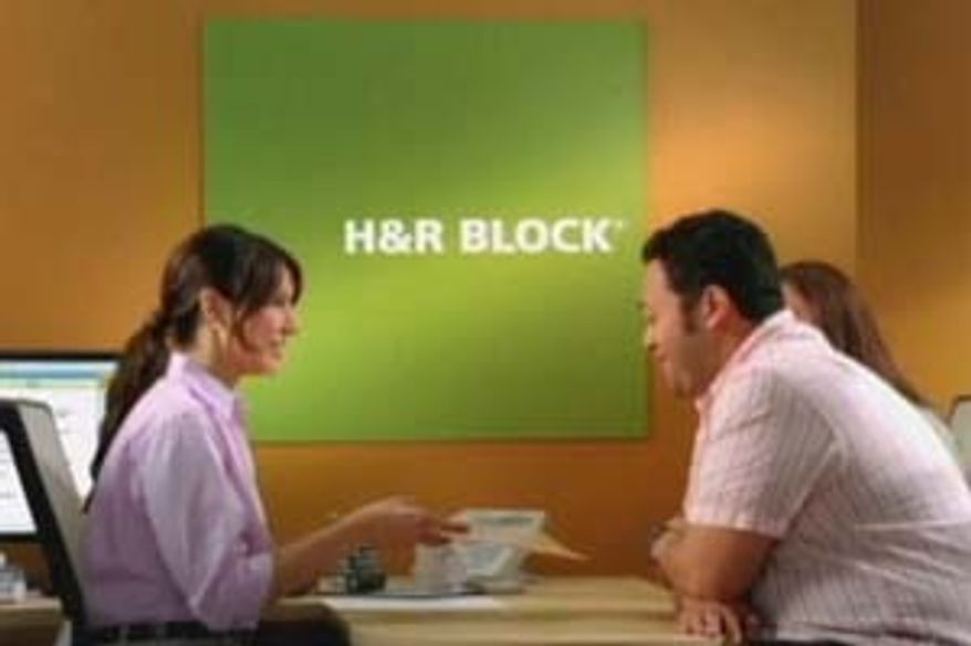 H & R Block image from a recent ad campaign by the tax preparation company