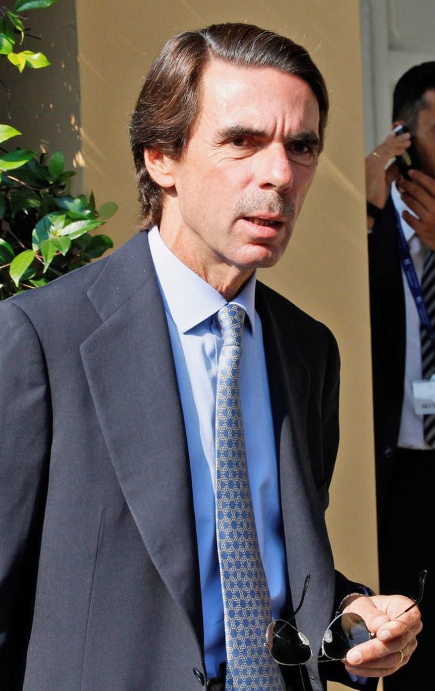 "An agreement is within our grasp," says Jose Maria Aznar, a former president of Spain, on chances of a U.S.-EU trade agreement.
(associated press)