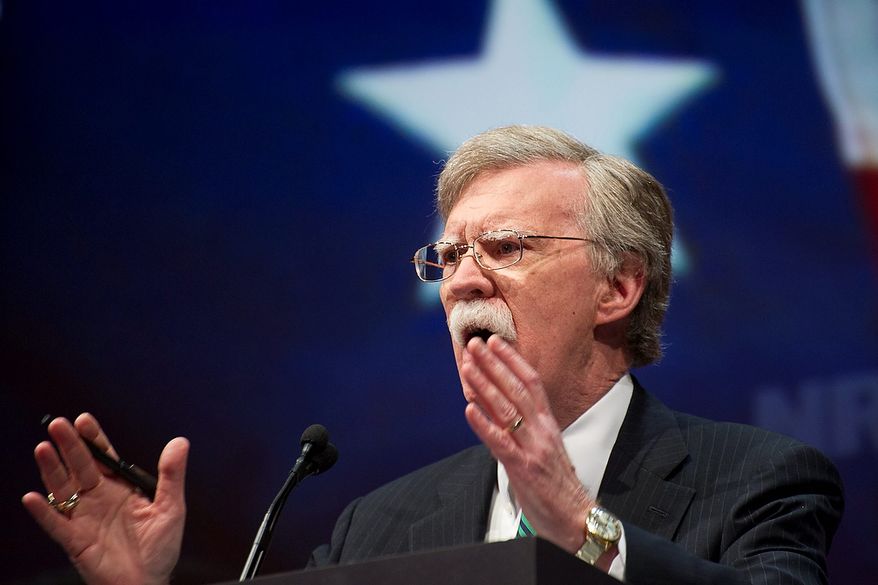 Former U.N. Ambassador John R. Bolton speaks during the leadership forum at the National Rifle Association&#39;s annual convention on Friday, May 3, 2013, in Houston. (AP Photo/Steve Ueckert)