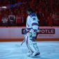 New York Rangers goalie Henrik Lundqvist (30) stands for the national anthem before the start of Game 2 of a Stanley Cup NHL playoff hockey series against the Washington Capitals on Saturday, May 4, 2013, in Washington. (AP Photo/Evan Vucci)