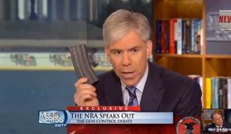 NBC News&#39; David Gregory holds up 30-round magazine on &quot;Meet the Press&quot; in Washington, D.C.