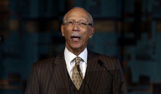 Detroit Mayor Dave Bing speaks during a news conference in Detroit on Tuesday, May 14, 2013. Mr. Bing announced he won&#39;t seek a second term as leader of the financially troubled city, which recently became the largest in the country to be placed under state oversight. (AP Photo/Paul Sancya)