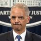 ** FILE ** Attorney General Eric Holder is questioned about the Justice Department secretly obtaining two months of telephone records of reporters and editors for The Associated Press, during a news conference at the Justice Department in Washington, Tuesday, May 14, 2013. (AP Photo/J. Scott Applewhite)


