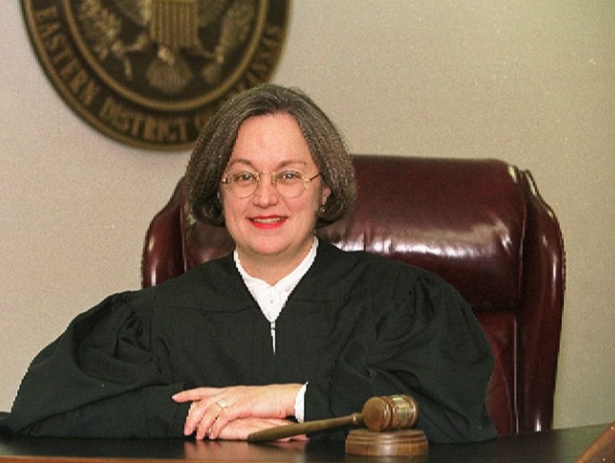 U.S District Judge Susan Webber Wright poses in a February 1998 handout photo in Little Rock, Ark. (Associated Press)