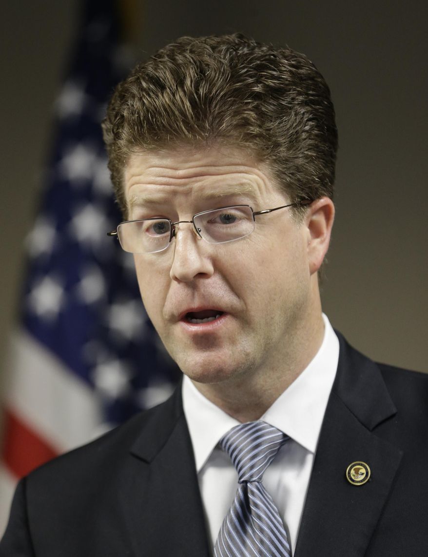 U.S. Attorney David B. Barlow, of Utah, speaks during an interview at his office Thursday, May 16, 2013, in Salt Lake City. U.S. authorities in Idaho said they have arrested Fazliddin Kurbanov, a man from Uzbekistan accused of conspiring with a designated terrorist organization in his home country and helping scheme to use a weapon of mass destruction. (AP Photo/Rick Bowmer)