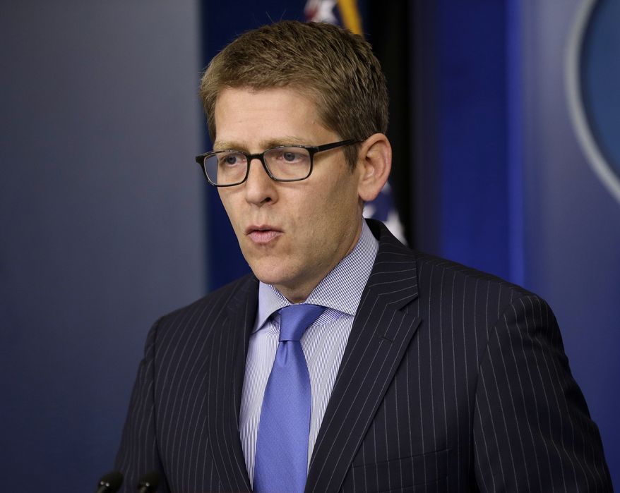 White House press secretary Jay Carney speaks during his daily news briefing at the White House in Washington on Tuesday, May 21, 2013. (AP Photo/Pablo Martinez Monsivais)

