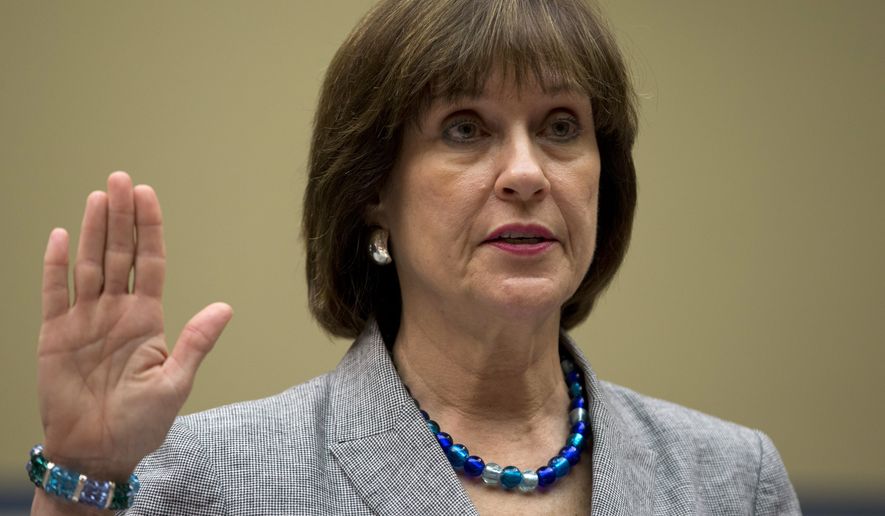 Then-IRS official Lois Lerner is sworn in on Capitol Hill in Washington on May 22, 2013, before the House Oversight Committee hearing to investigate the extra scrutiny IRS gave to tea party and other conservative groups that applied for tax-exempt status. Lerner told the committee she did nothing wrong and then invoked her constitutional right to not answer lawmakers&#39; questions. (Associated Press) ** FILE **