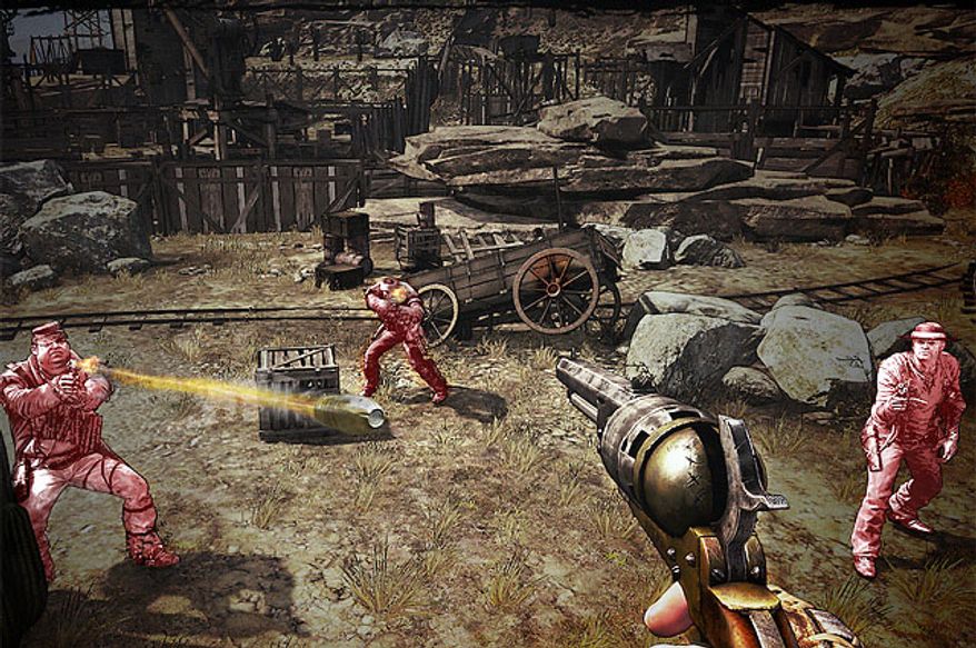 Use Concentration to shoot multiple bad guys in a slow motion moment in the first person shooter Call of Juarez: Gunslinger.