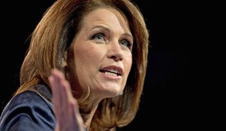 Rep. Michele Bachmann, Minnesota Republican, will not run for re-election in 2014. A proud social conservative, she made an immediate splash in the GOP presidential race in 2011, but voters turned on her, and she dropped out six months later.
(Associated Press)