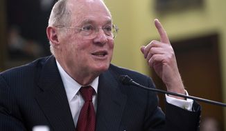 ** FILE ** Supreme Court Justice Anthony M. Kennedy testifies on Capitol Hill in Washington on April 14, 2011. (Associated Press)