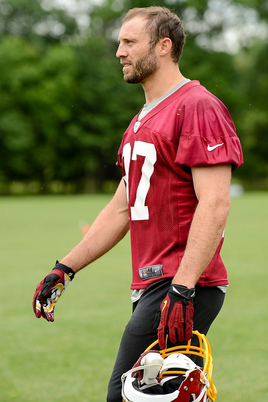 Washington Redskins strong safety Reed Doughty (37) leaves the field following a NFL football organized team activity at Redskins Park, Ashburn, Va., Thursday, June 6, 2013. (Andrew Harnik/The Washington Times)