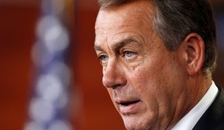 House Speaker John A. Boehner, Ohio Republican, said Monday he will bring his chamber&#39;s latest version of the farm bill to the floor this month. He declined to do so last year to avoid intraparty fighting during an election year. (Associated Press)