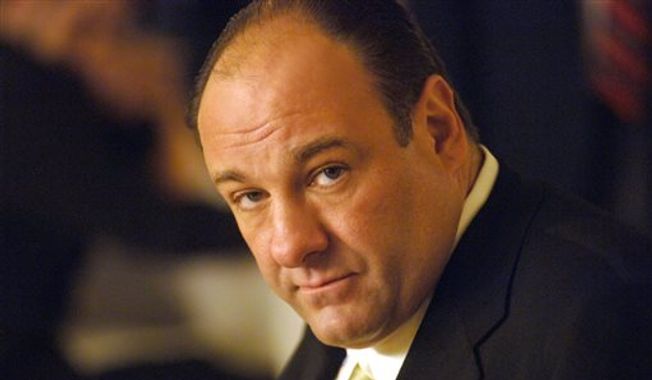 **FILE** This undated publicity photo released by HBO shows actor James Gandolfini in his role as Tony Soprano, head of the New Jersey crime family portrayed in HBO&#x27;s &quot;The Sopranos.&quot; Gandolfini died June 19, 2013, in Italy. He was 51. (Associated Press/HBO)