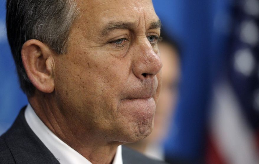 ** FILE ** House Speaker John A. Boehner, Ohio Republican (Associated Press)