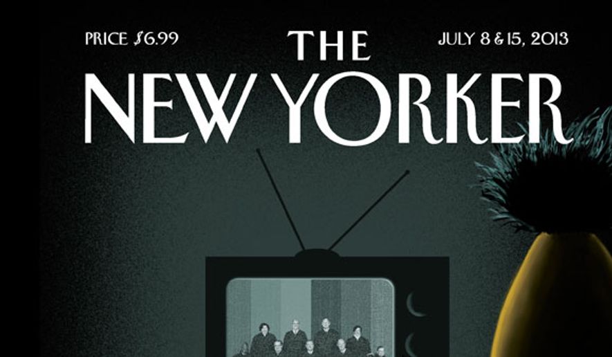 Sesame Street&#39;s Bert and Ernie are depicted on the cover of the July 8 issue of New Yorker magazine.  **FILE**